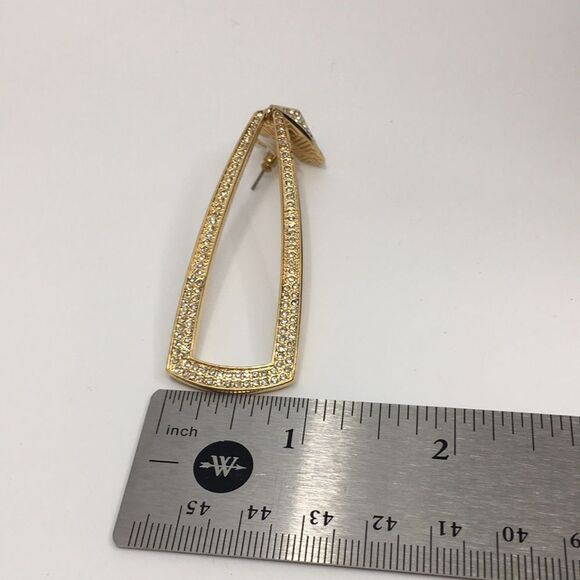 House of Harlow 1960 Mesa Door Knocker Gold Tone & Rhinestone Earrings - Picture 14 of 14